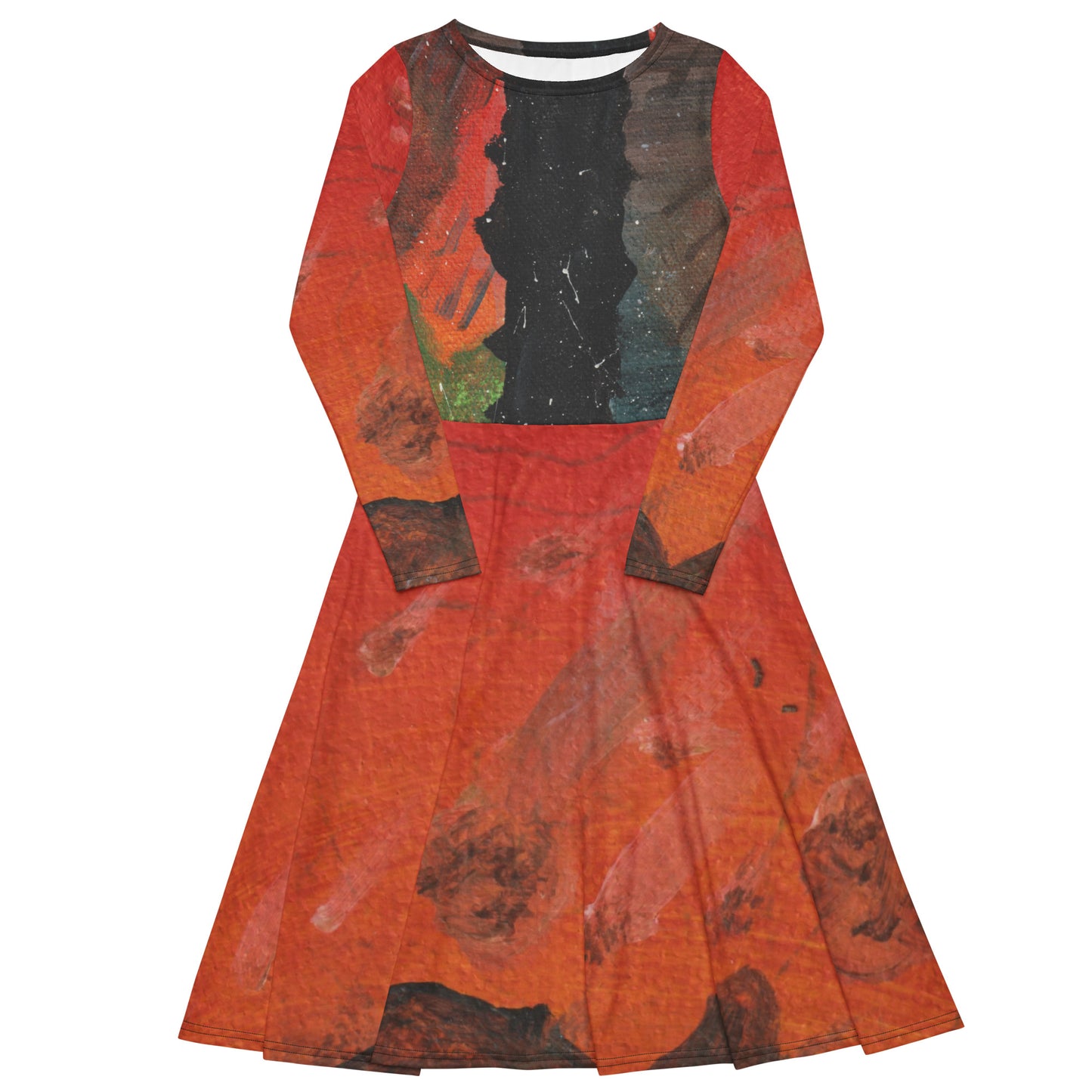 Astroverse By Amira All-over print long sleeve midi dress