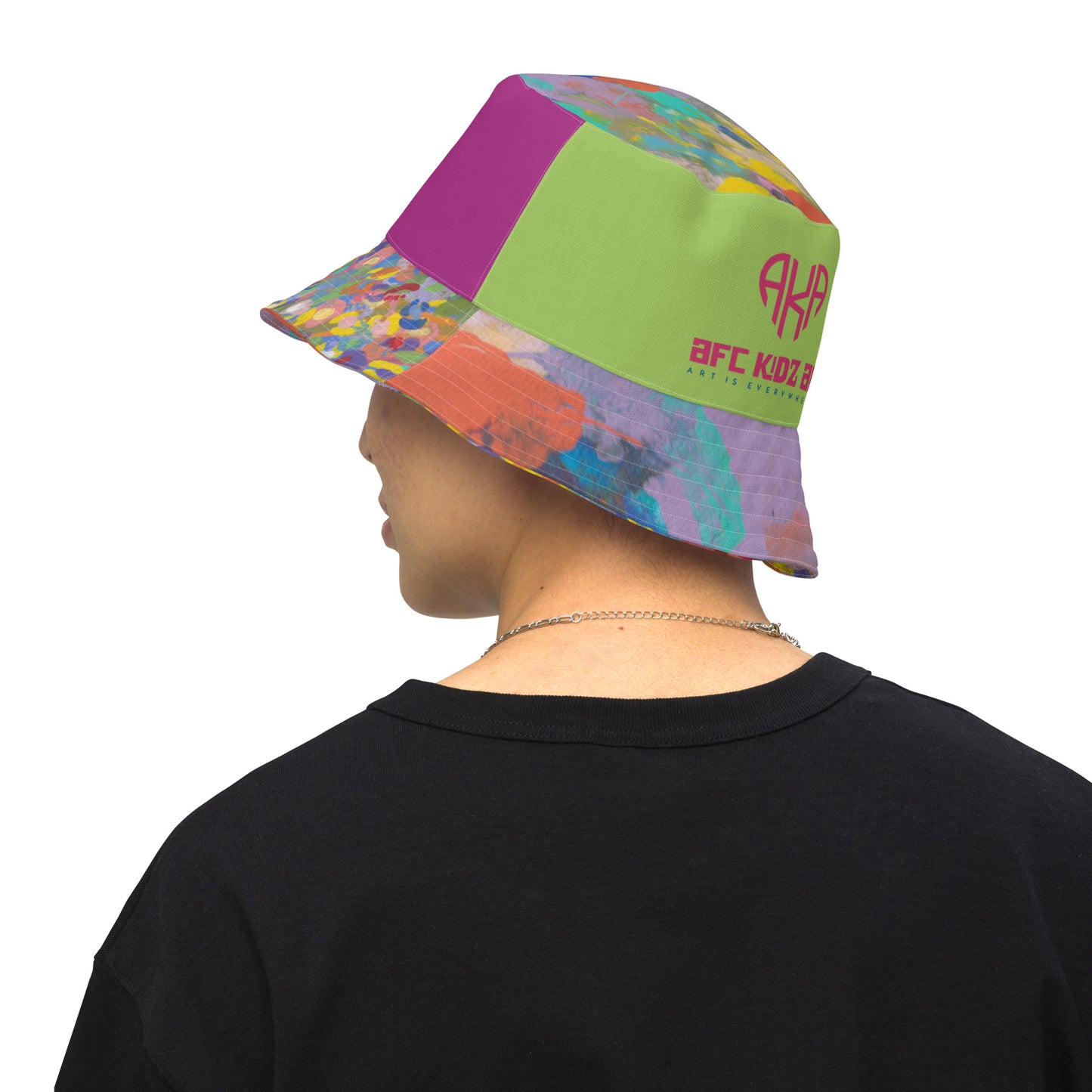 AFC™ AKA Zinnia™ Collection Abstract Explosion/Color Willow Reversible bucket hat