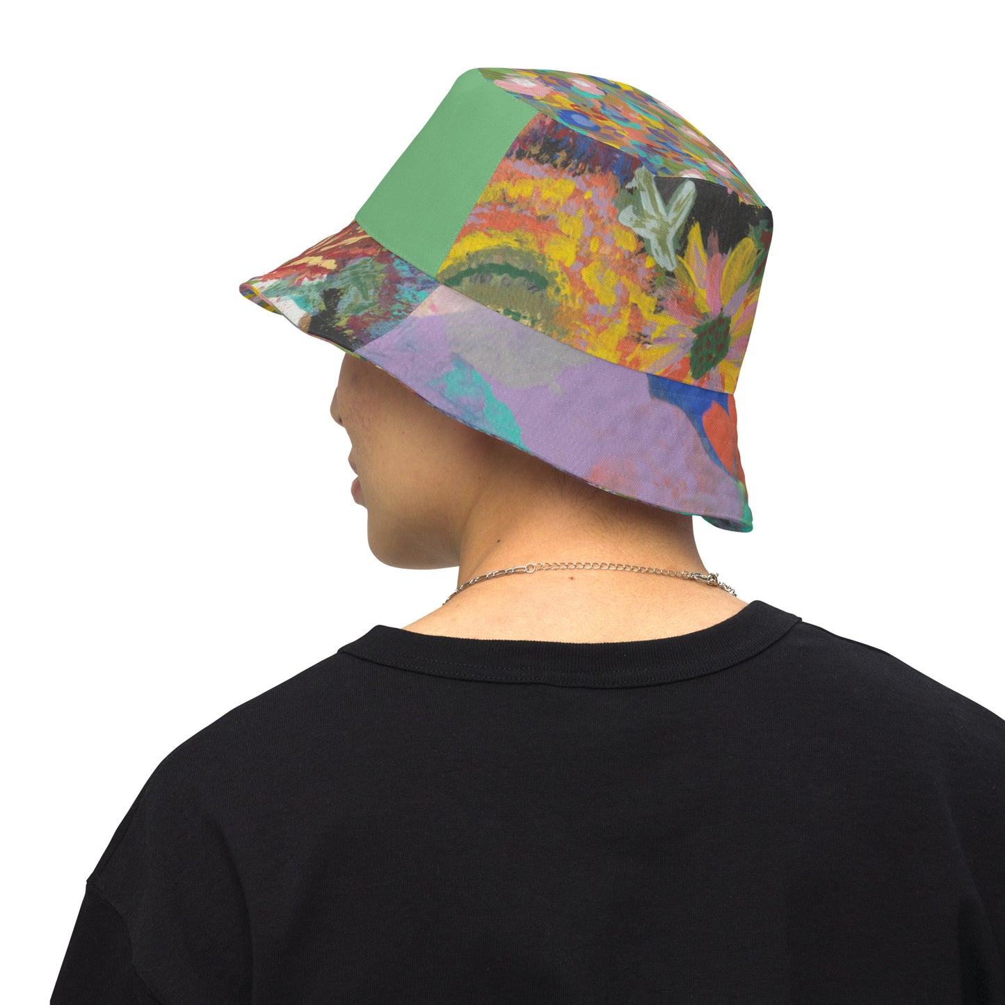 AFC™ AKA Zinnia™ Collection Abstract Explosion/Color Willow Reversible bucket hat