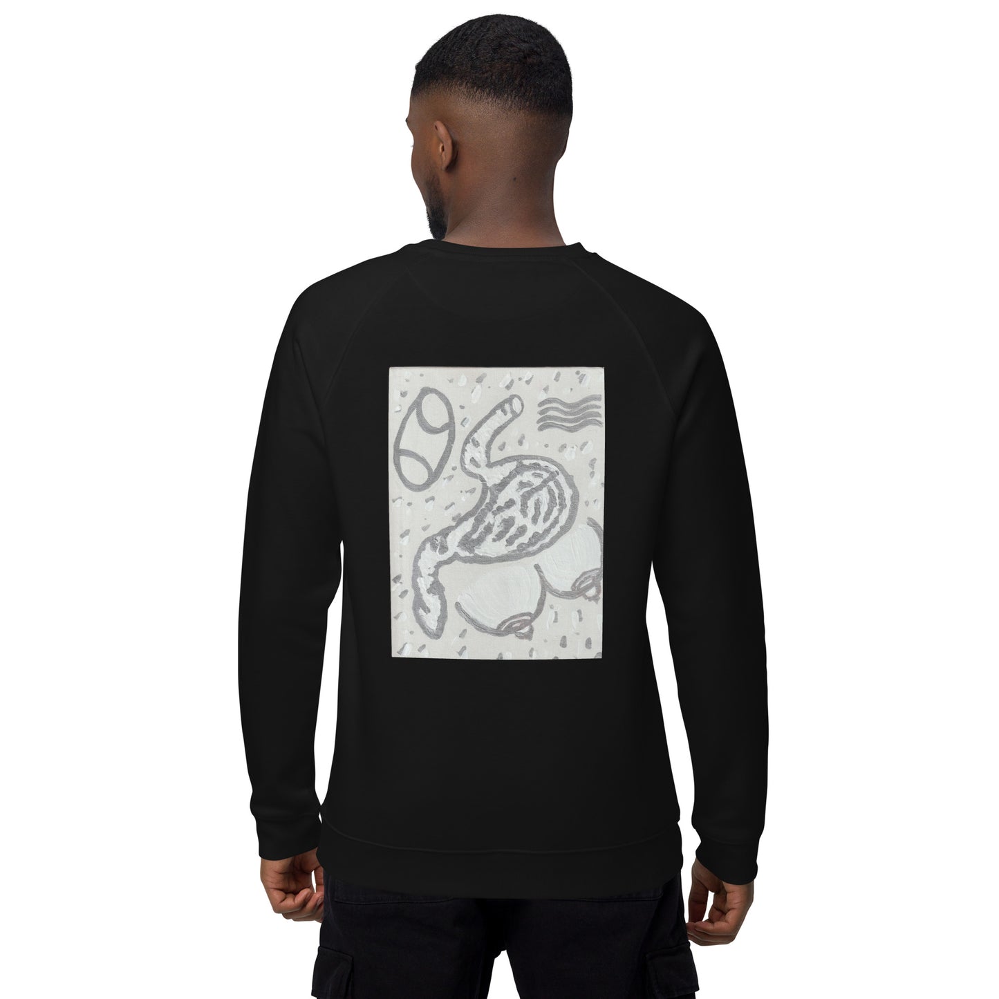 zodiac cancer Unisex organic raglan sweatshirt