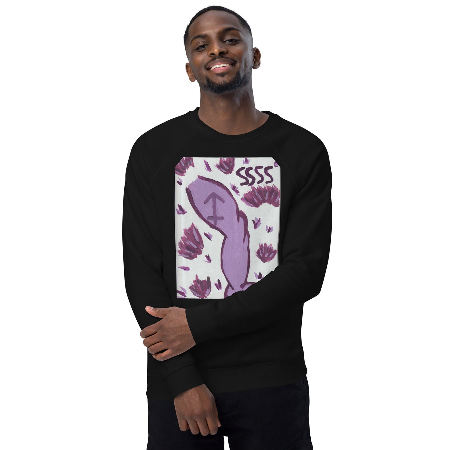 zodiac Sagittarius Unisex organic raglan sweatshirt