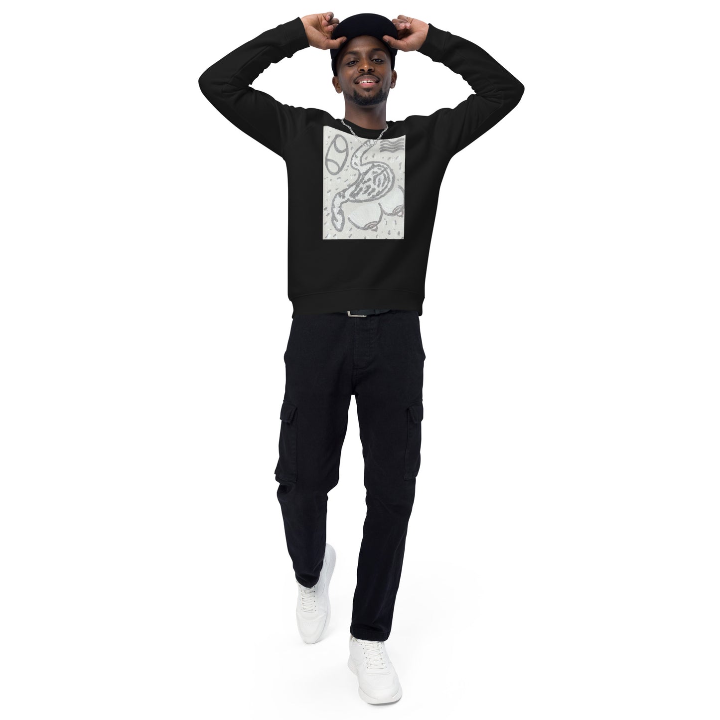 zodiac cancer Unisex organic raglan sweatshirt