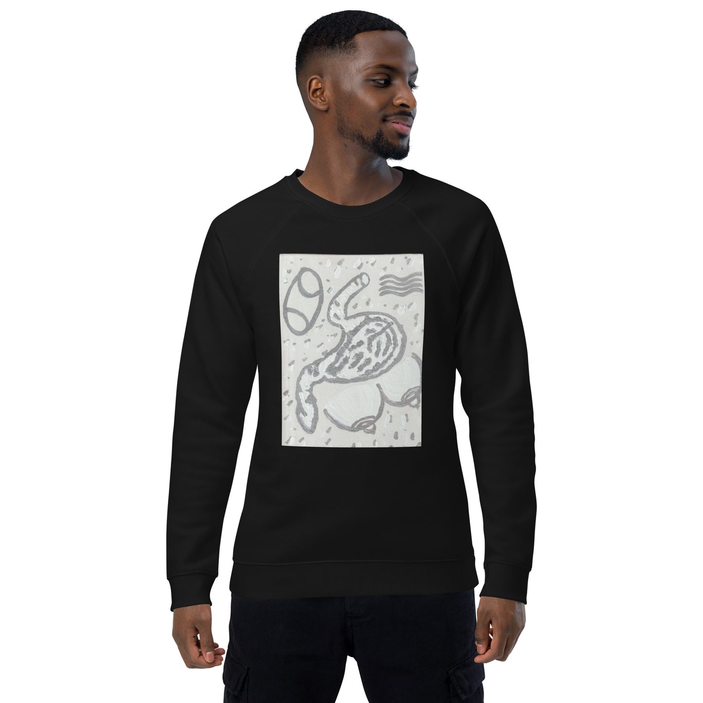 zodiac cancer Unisex organic raglan sweatshirt
