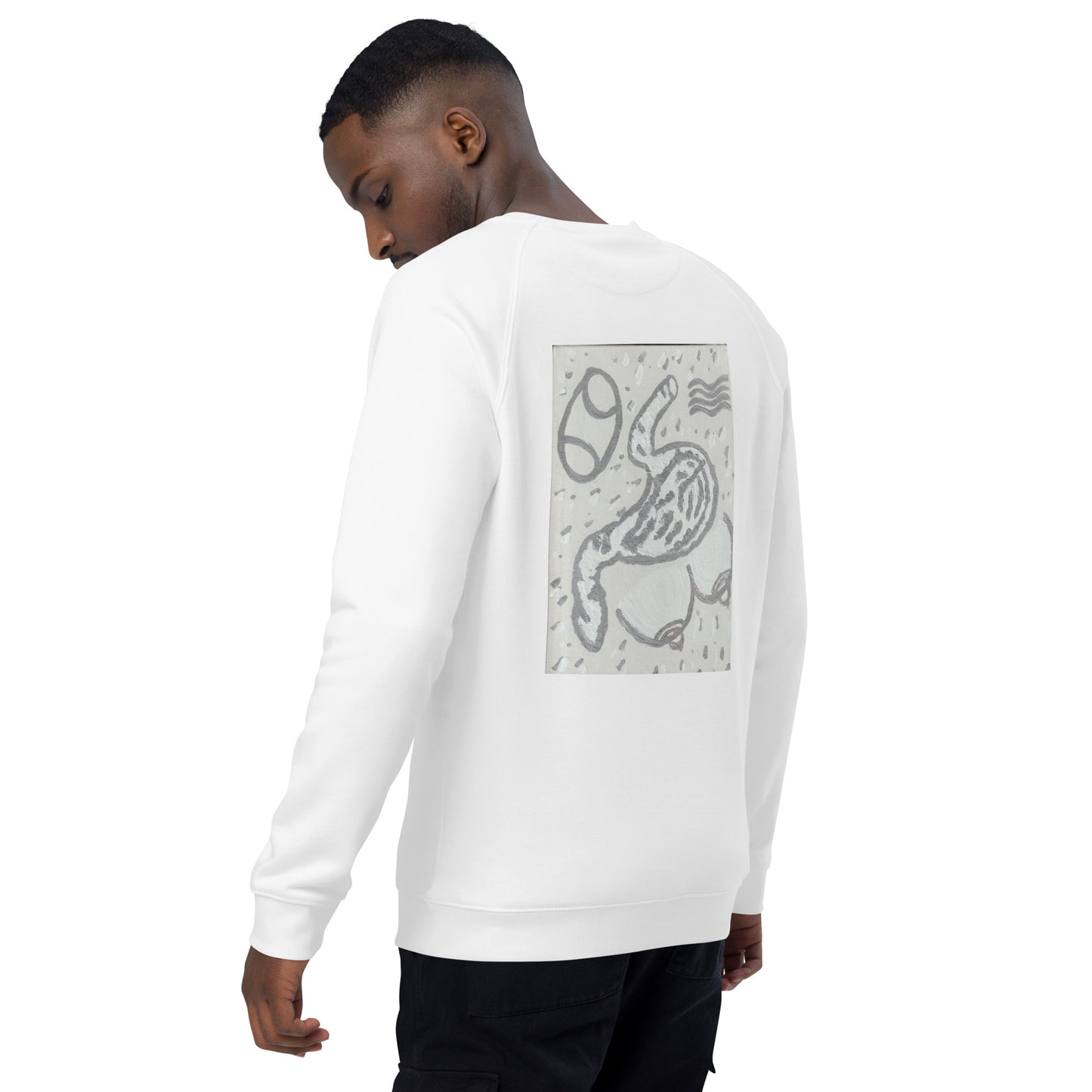 zodiac cancer Unisex organic raglan sweatshirt