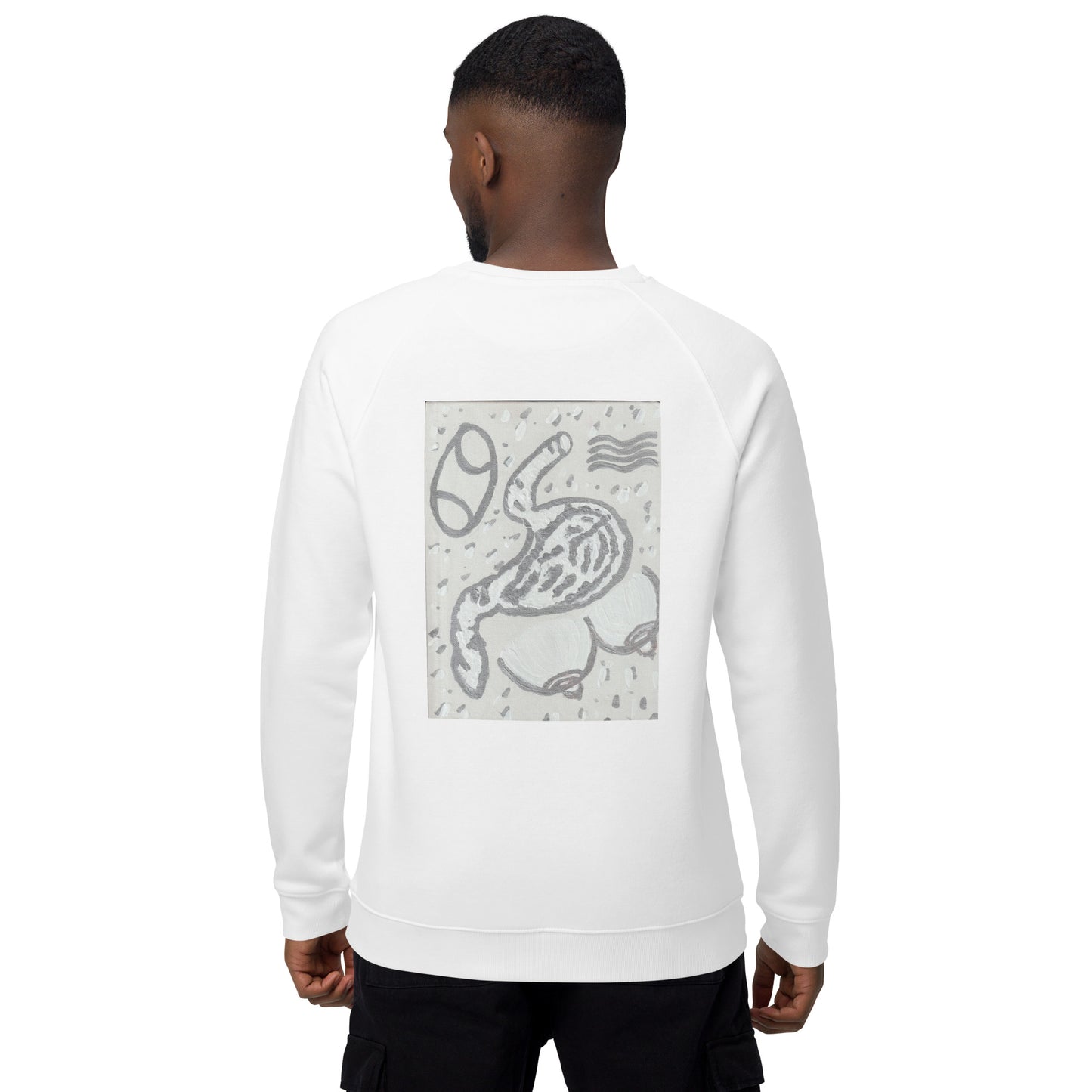 zodiac cancer Unisex organic raglan sweatshirt