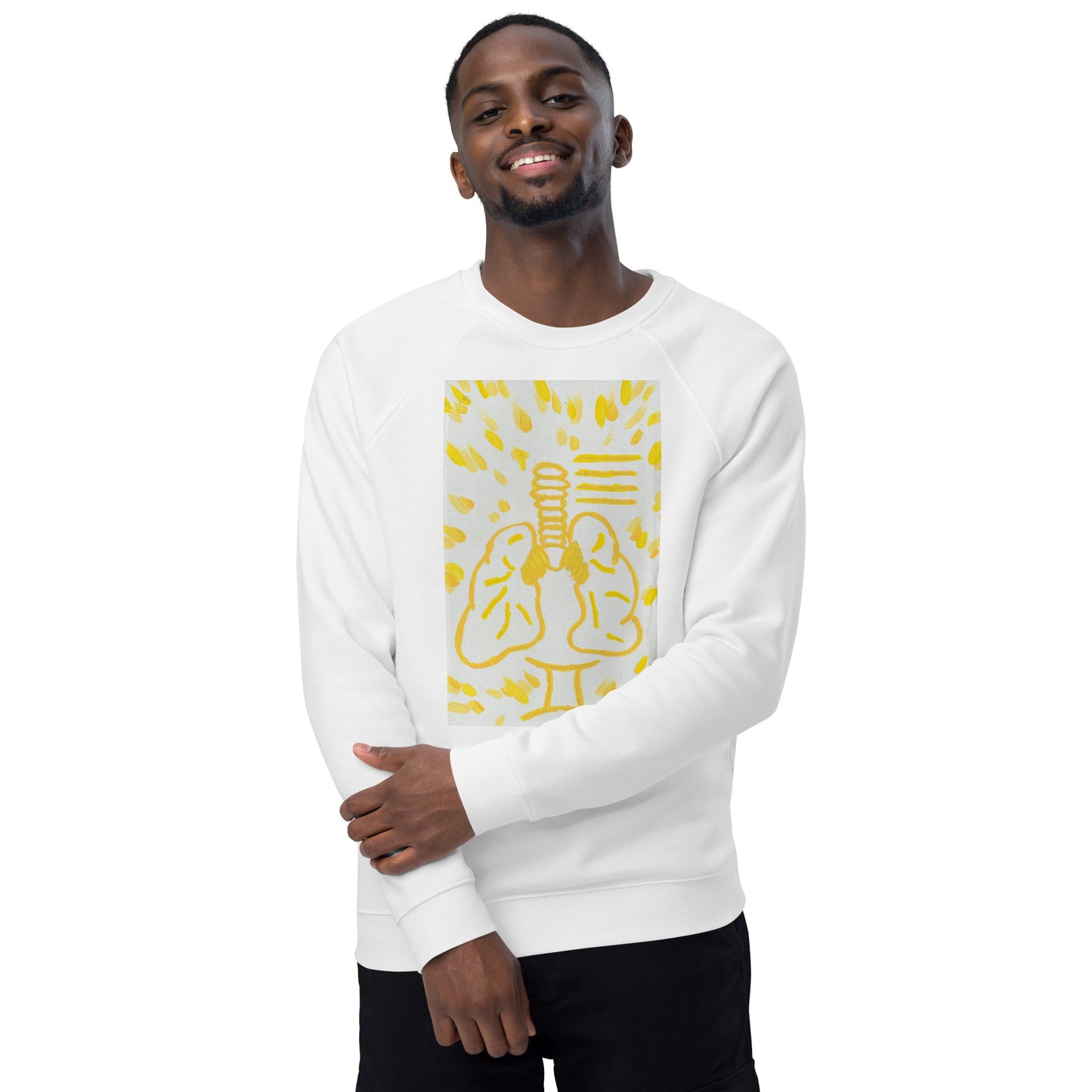 zodiac gemini Unisex organic raglan sweatshirt
