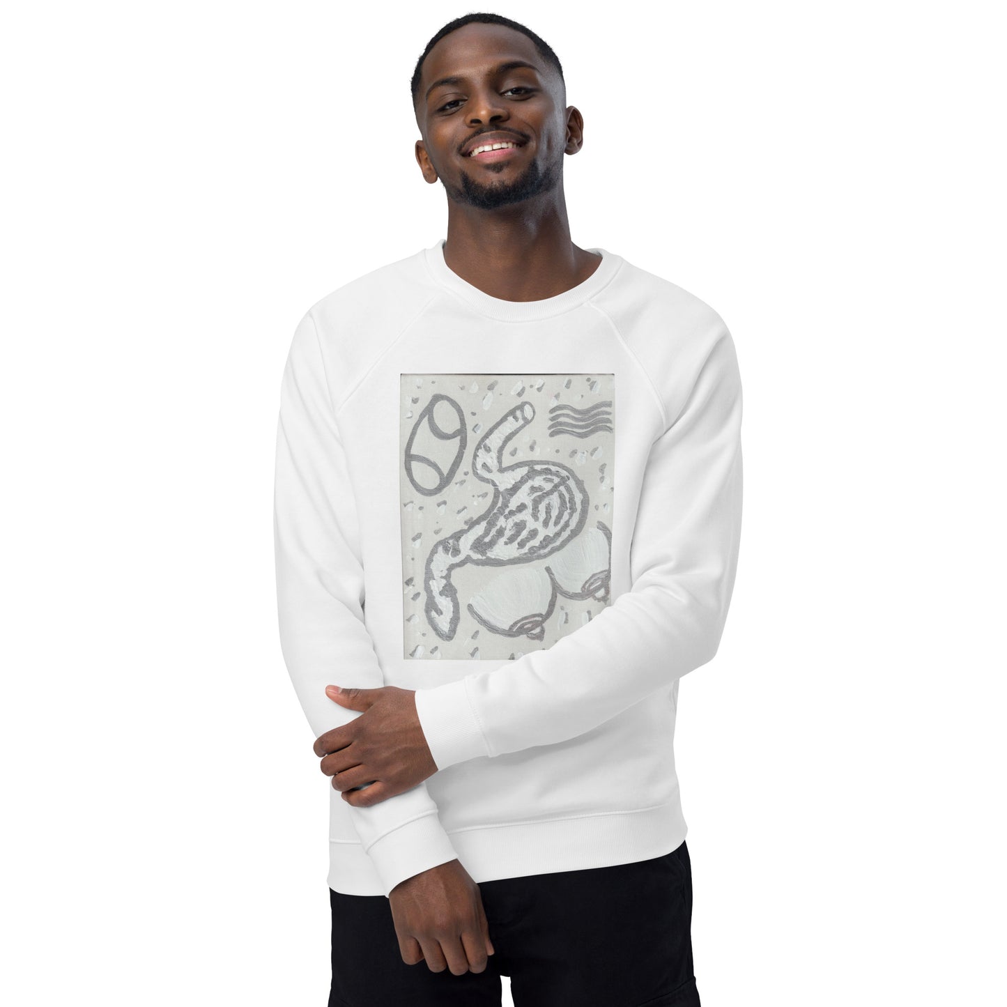 zodiac cancer Unisex organic raglan sweatshirt