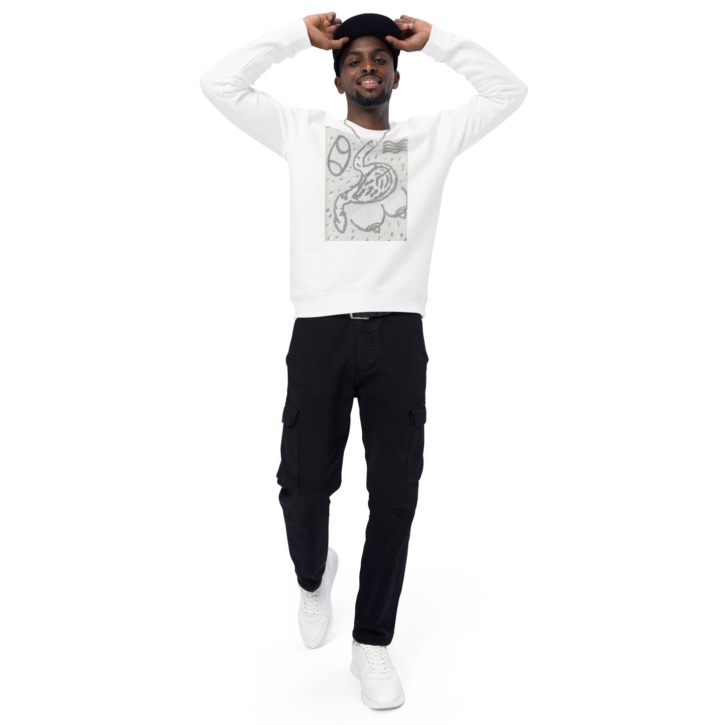zodiac cancer Unisex organic raglan sweatshirt
