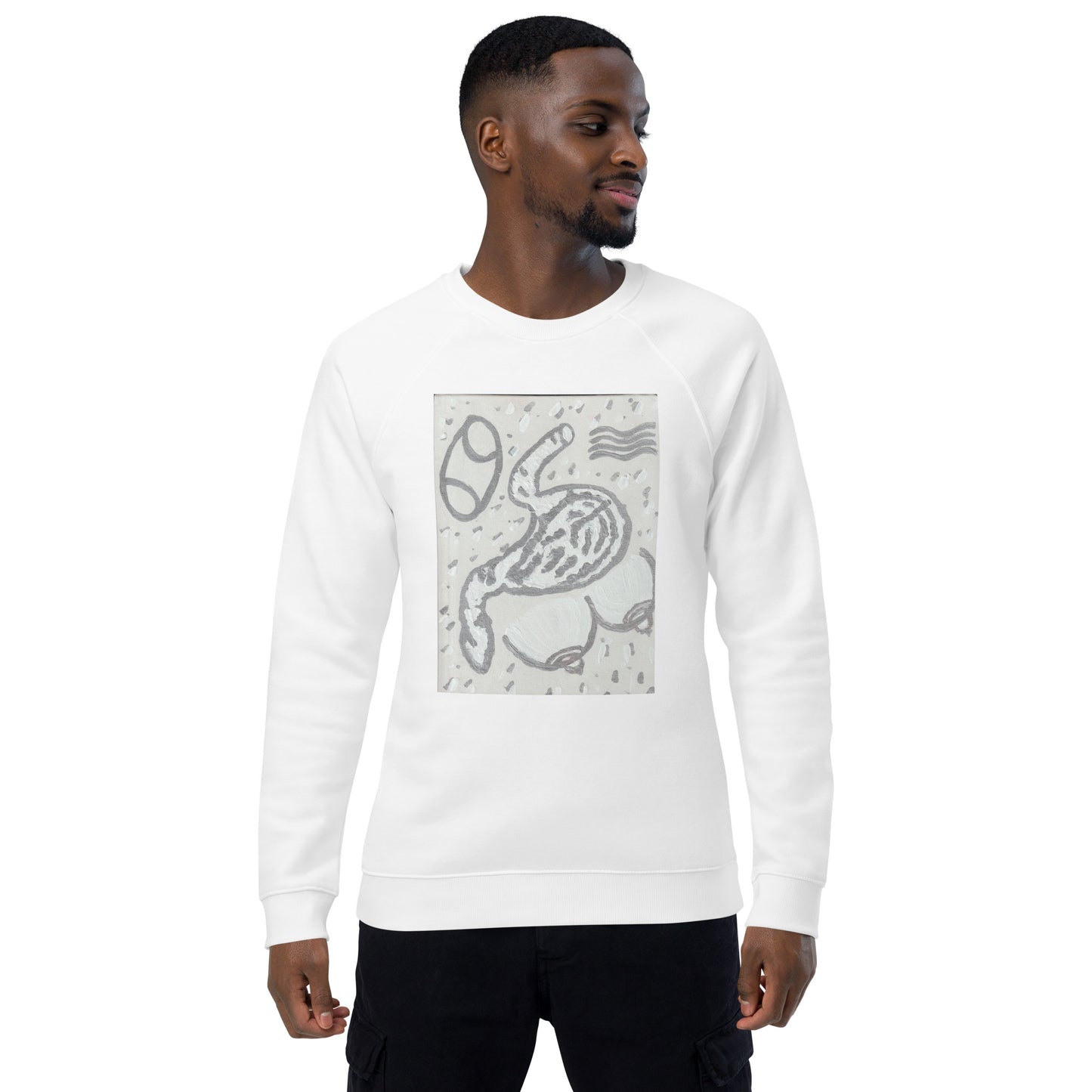 zodiac cancer Unisex organic raglan sweatshirt