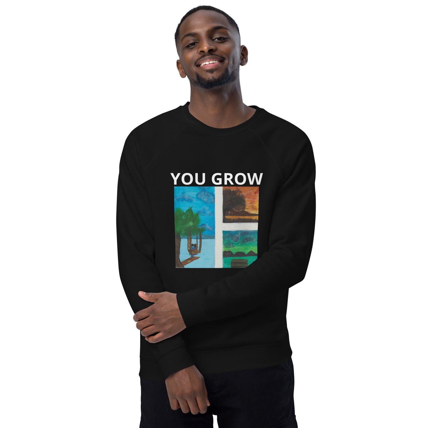 AKA™ "YOU GROW" By Naomi AF Unisex organic raglan sweatshirt