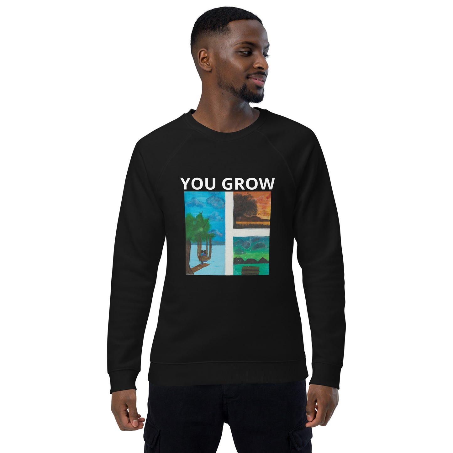 AKA™ "YOU GROW" By Naomi AF Unisex organic raglan sweatshirt