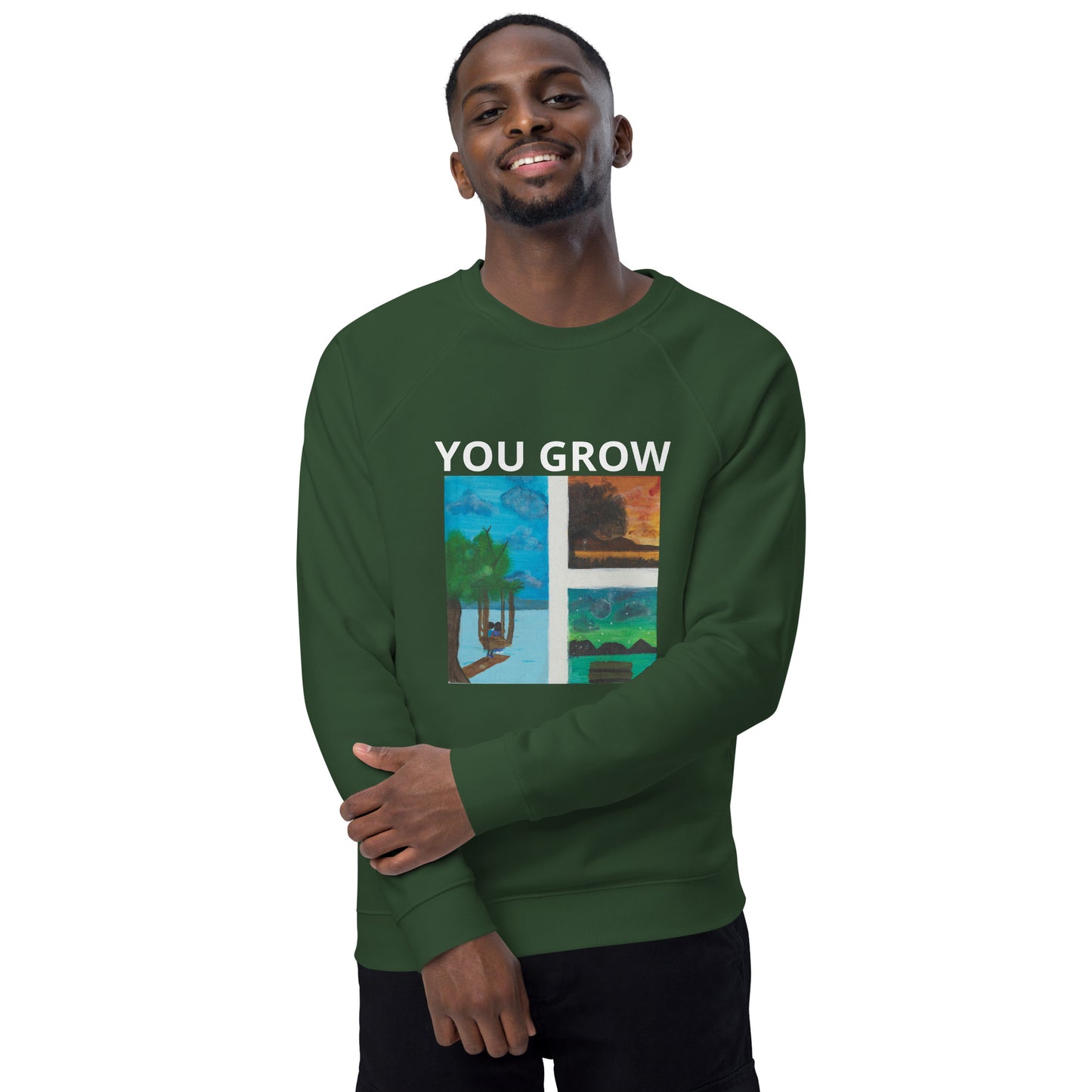 AKA™ "YOU GROW" By Naomi AF Unisex organic raglan sweatshirt