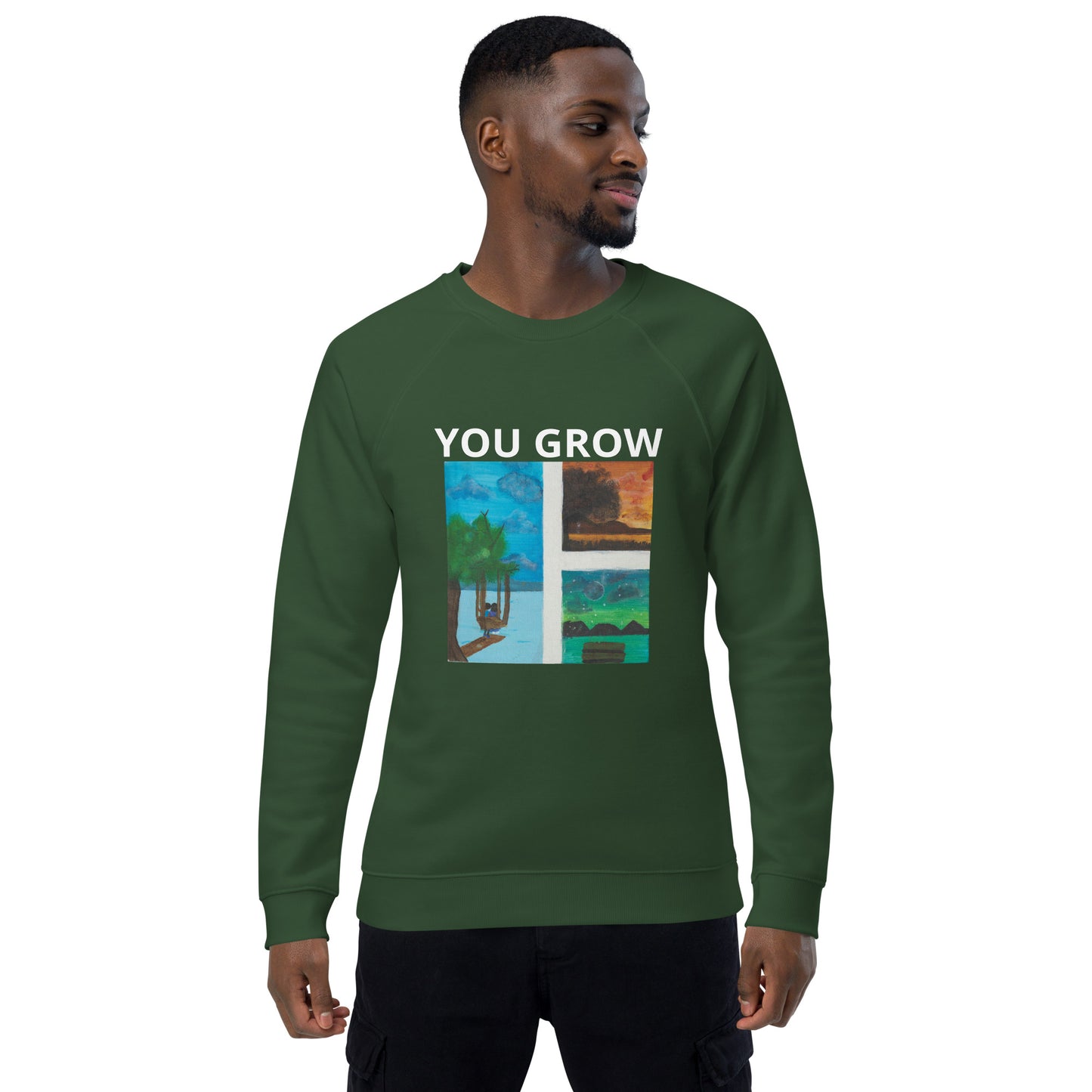 AKA™ "YOU GROW" By Naomi AF Unisex organic raglan sweatshirt