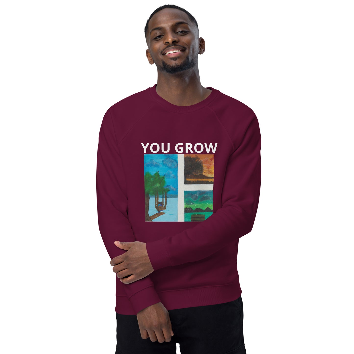 AKA™ "YOU GROW" By Naomi AF Unisex organic raglan sweatshirt