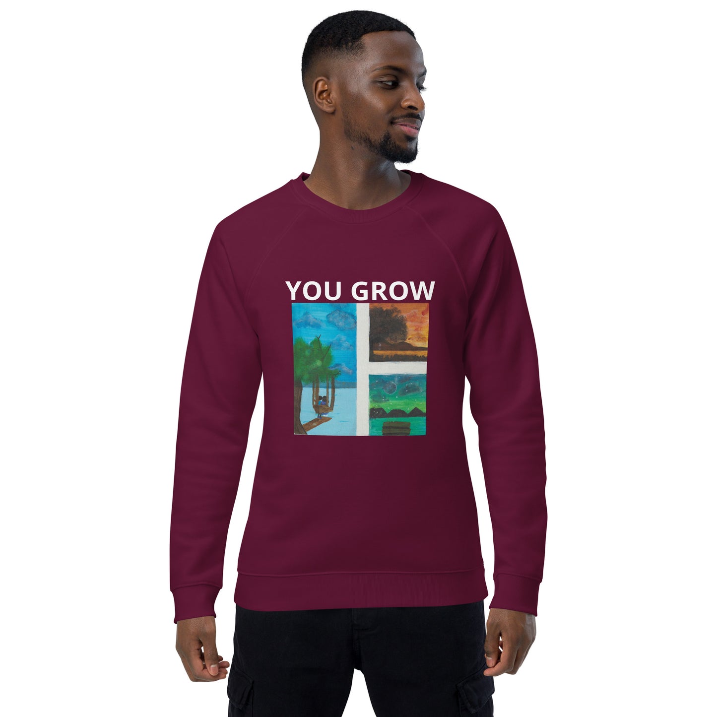 AKA™ "YOU GROW" By Naomi AF Unisex organic raglan sweatshirt