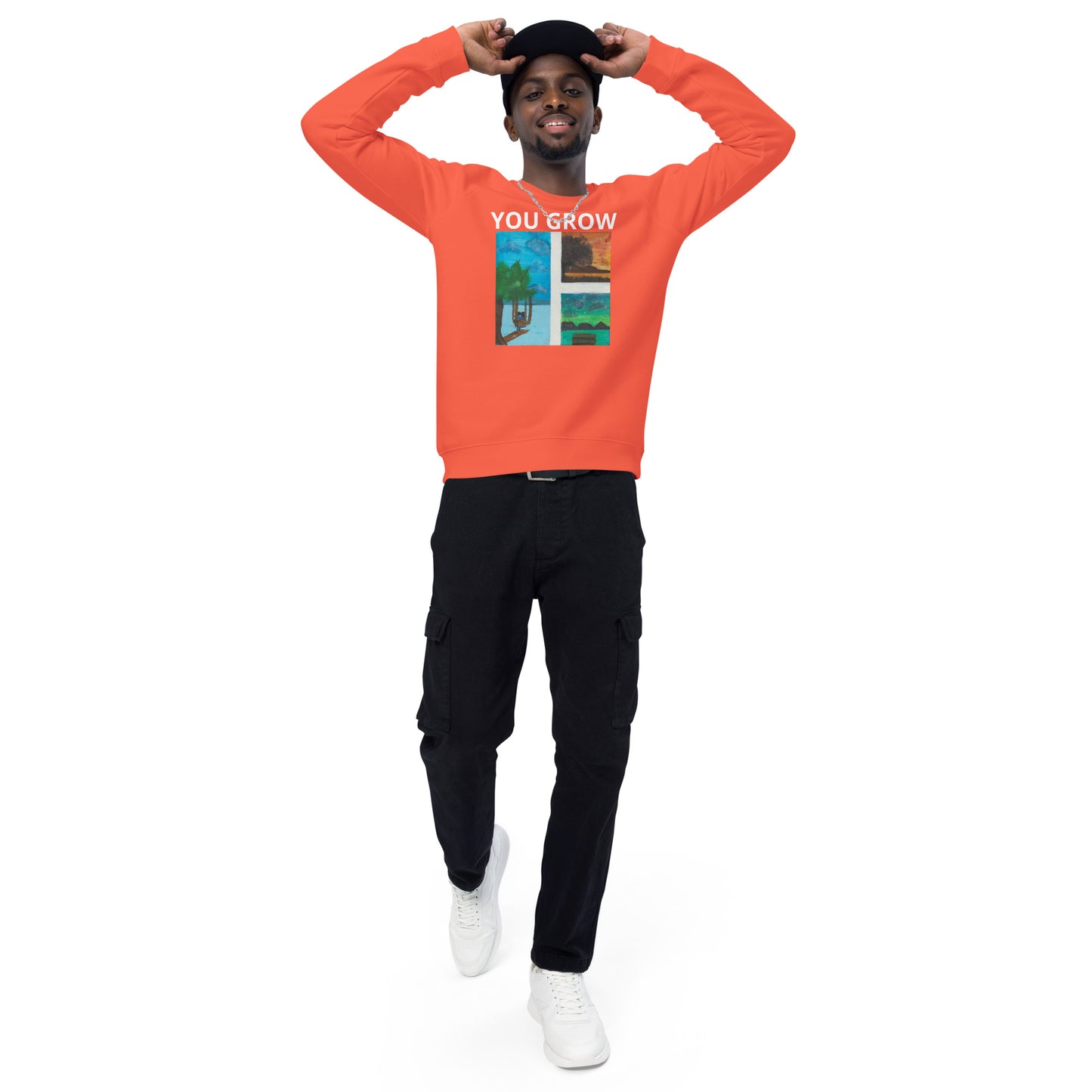 AKA™ "YOU GROW" By Naomi AF Unisex organic raglan sweatshirt