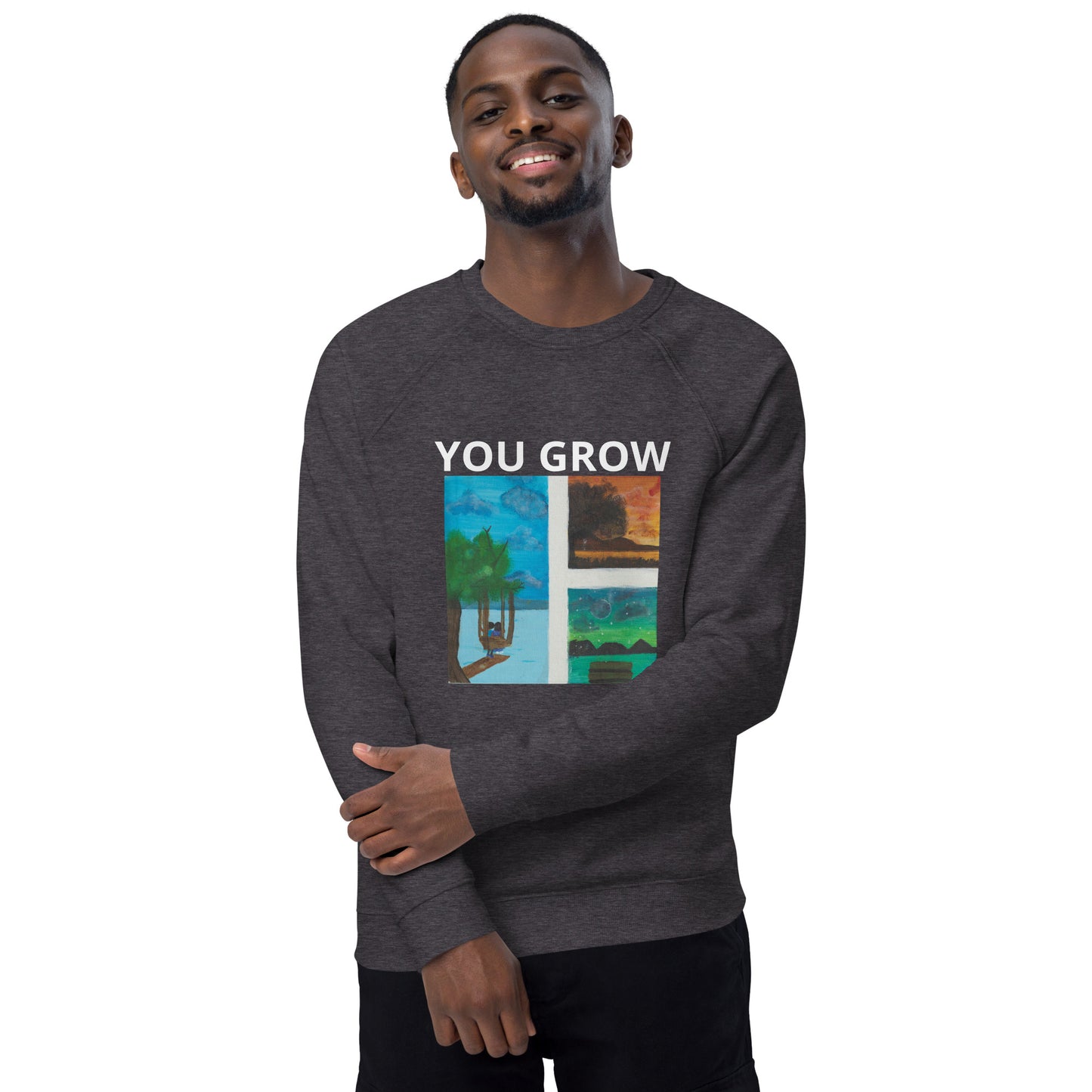 AKA™ "YOU GROW" By Naomi AF Unisex organic raglan sweatshirt