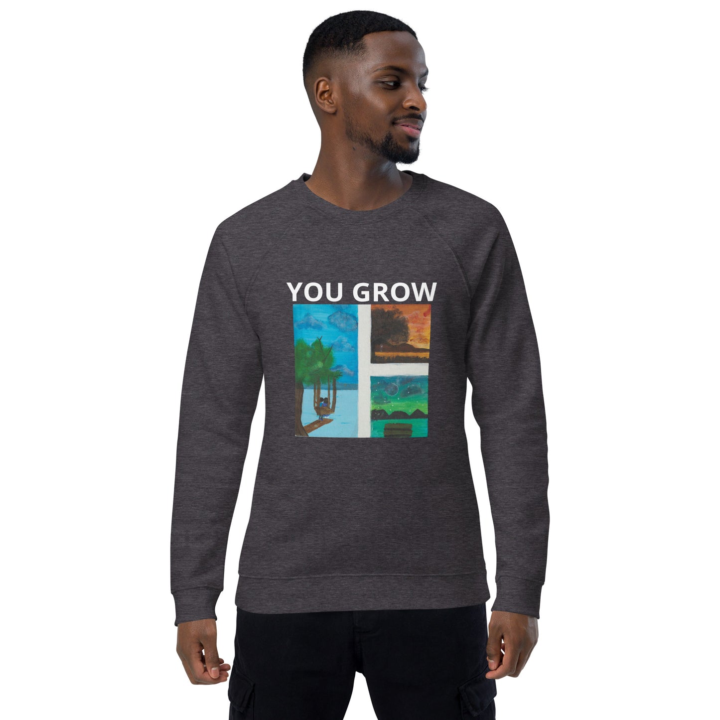 AKA™ "YOU GROW" By Naomi AF Unisex organic raglan sweatshirt