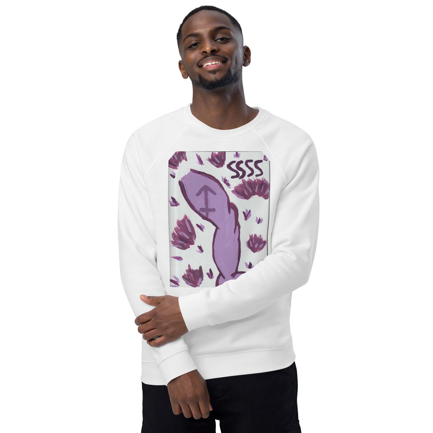 zodiac Sagittarius Unisex organic raglan sweatshirt